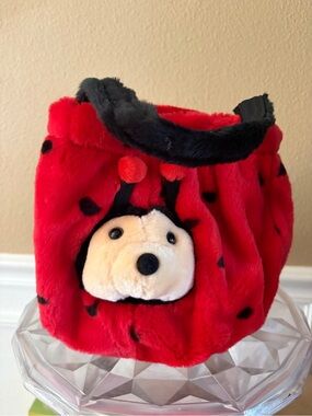 Celebrate Halloween Vintage Lady Bug Plush Basket CUTE!